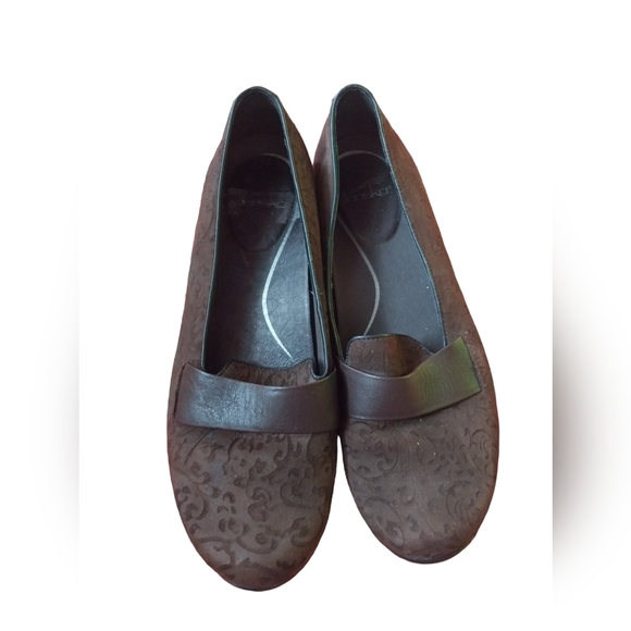 Dansko Oksana Leather Suede Floral Loafers Size 41 - Picture 2 of 10